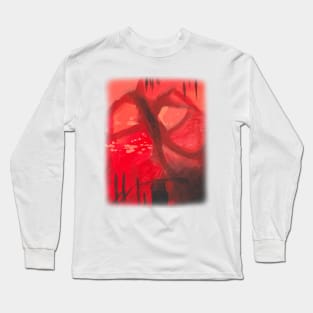 Abstract Red Black Long Sleeve T-Shirt